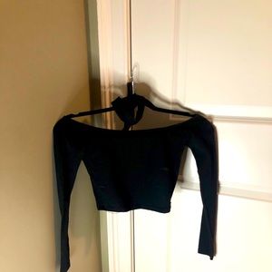 Black off the shoulder top
